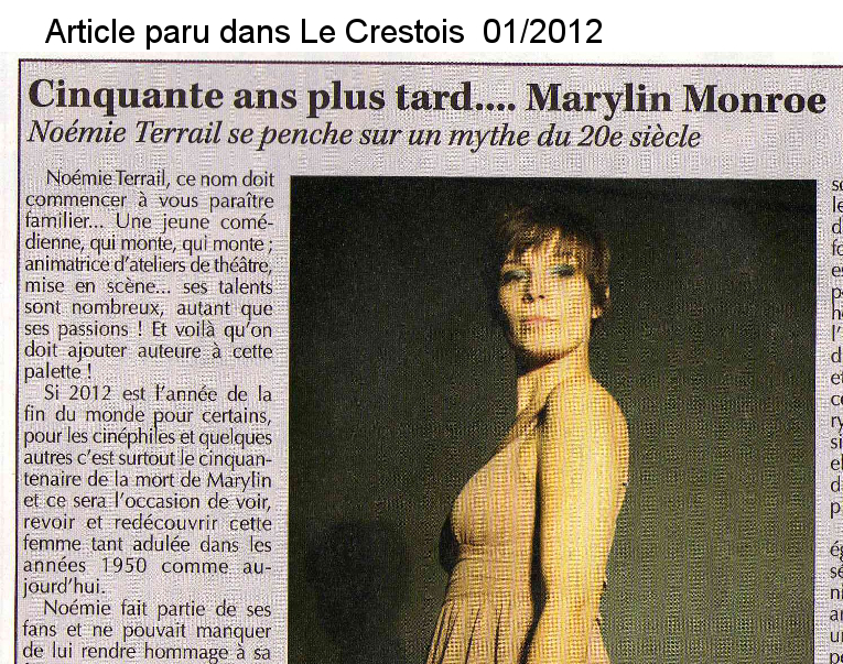 Paru dans Le Crestois janvier 2012 - Marilyn de N Terrail